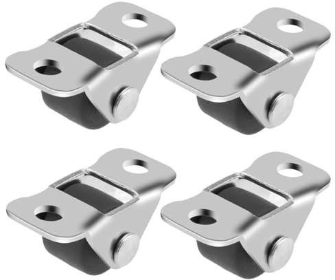 KEQAR 4 Pezzi Mini Ruote per Mobili, Piccole Rotelle in Gomma con Piastra in Acciaio, Struttura Robusta in Metallo, Profilo Basso per Mobili e Progetti Fai-da-te (1,2 cm)