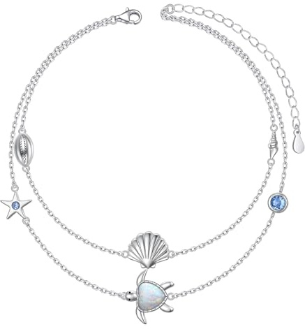 HOOHWE Infinity Schmetterling Evil Eye Fußkettchen für Damen 925 Sterling Silber Ankle Bracelet Fußkette Verstellbar Wasserfest Armbänder Schmuck für Frauen
