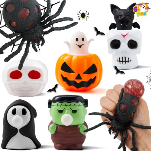 JOYIN Halloween-Squishy-Spielzeug, langsam aufsteigendes, stressabbauendes, weiches Squeeze-Fidget-Spielzeug, Süßes oder Saures, Partygeschenke für Kinder und Erwachsene
