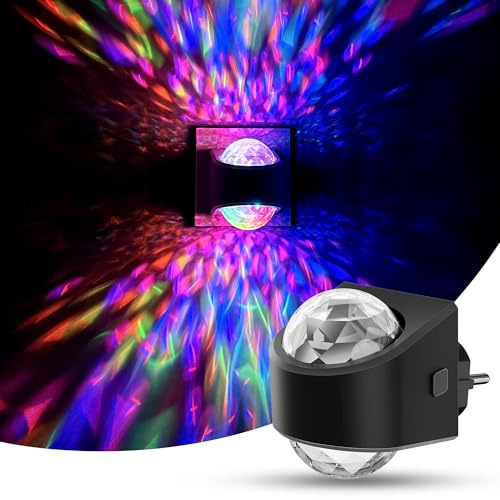 LOHAS-LED Night Lights Plug in Wall, Star Projector RGB Night Light with 9 Color Change, Automatic Galaxy Nightlight Plug in with Light Sensor for Bedroom Hallway Room Decor | Automatic Galaxy Nightlight Plug in with Light Sensor for Bedroom Hallway Room Decor 1 Pack