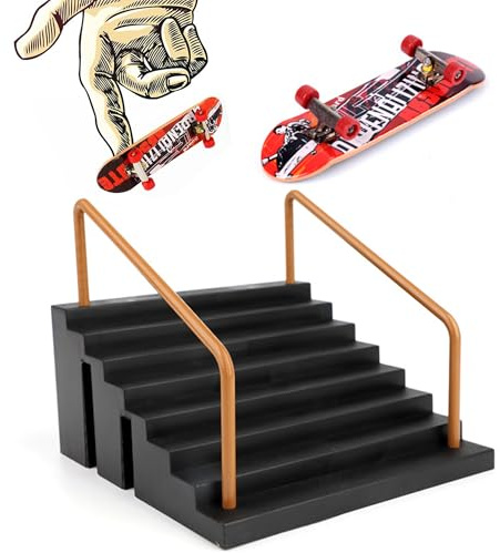 Gxdamxz Finger Skateboard Set, Fingerboard & Rampe, Mini Fingerskateboard Set Training Requisiten