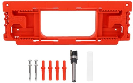 Uadme Scharnier Türschloss Blende Locator Abs rotes Tür Scharnier Router -Vorlage für 2 1/2 bis 6 Zoll Scharnier 1 3/8 bis 2 1/2 Zoll Dicke