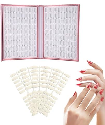 Nagel-Präsentationsbuch, professioneller Nagelfarbkarten-Organizer mit 216 Spitzen, tragbares Probebuch für Salon-, Frauen und Mädchen, Übungs- und Styling-Station