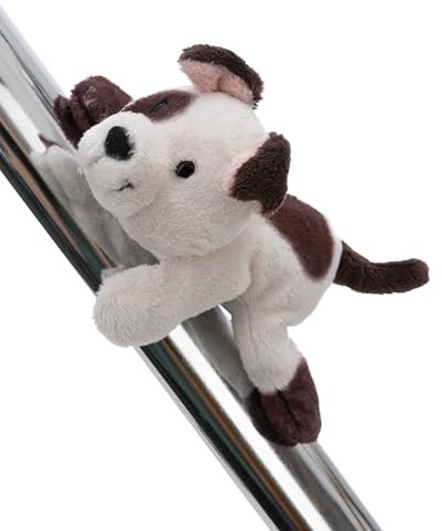 MagNICI 63064 Peluche Chien, avec Aimant, Blanche, pour réfrigérateur, Tableau, métal et Bien Plus Encore, idée Cadeau,12 cm