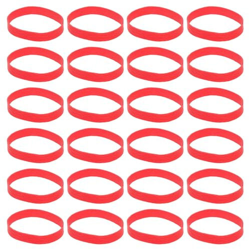 Ciieeo Bandas Elásticas Rojas de Goma Resistentes y Anchas para Uso Versátil en Oficina y Hogar 70 Piezas por Set, Ideales para Organización y Manualidades
