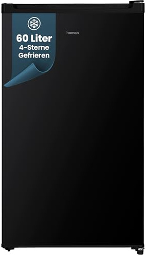 homeX FS1016-B Gefrierschrank Tiefkühlschrank klein 60L Nutzinhalt schwarz