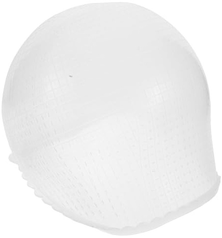 FOYTOKI Cuffia Design Elastico in Silicone Bianco con Fori a Croce per Distribuzione Uniforme della Tinta, Protezione del Capelluto per Colpi di Sole per Applicazione Domestica