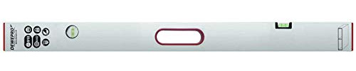 DEWEPRO Aluminium Richtlatte 120 cm – Abziehlatte mit Handgriff und 2 Libellen – Setzlatte aus 2-Kammer-Aluprofil 90 x 18 mm – Putzlatte für Estrich, Nivellieren und Glätten