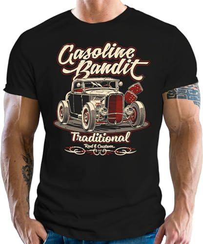GASOLINE BANDIT Rockabilly Hot-Rod Racer - Maglietta originale design tradizionale