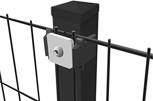 Eider Komplettset Einstabmattenzaun, 10 m x 100 cm (B x H) in anthrazit (Maschung 200x50 cm), inkl. Pfosten und Montagematerial - Alles, was Sie zum Auftstellen des Zauns benötigen