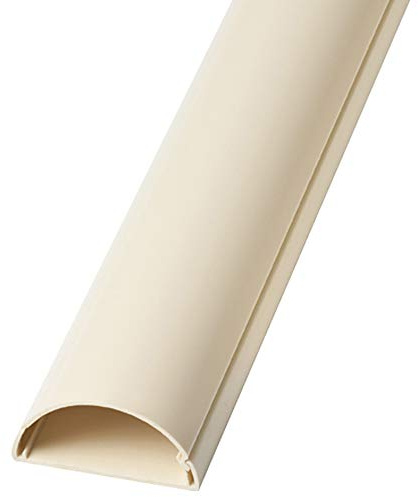 50cm – 16mm x 8mm Magnolia Trunking | Half Round Cable Conduit Cover | HDMI AV TV Ethernet & Speaker Wire Ducting | Wall Tidy Management | Self-Adhesive Backing *Easy Install* | Neat Skirting Home