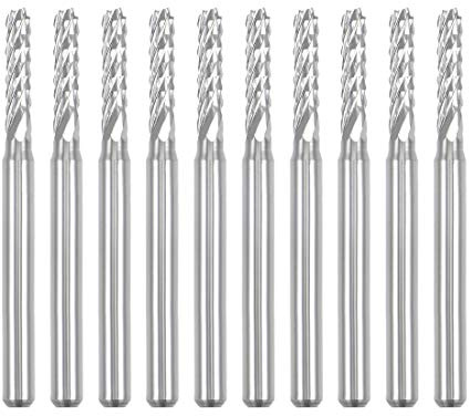 sourcing map 10 Stück 2,5 mm Hartmetall-Schaftfräser Gravierfräser CNC-Fräser-Bits für PCB-Maschinen, 1/8-Zoll-Schaft