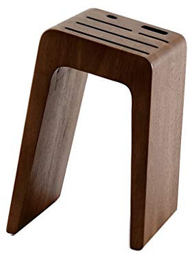 Nff Porta Coltello Universale in Legno Massello, Scaffale for Stoccaggio A Coltello Cavo con Forbici E Coltelli A Coltelli Slot 16 × 13,5 × 24 Cm
