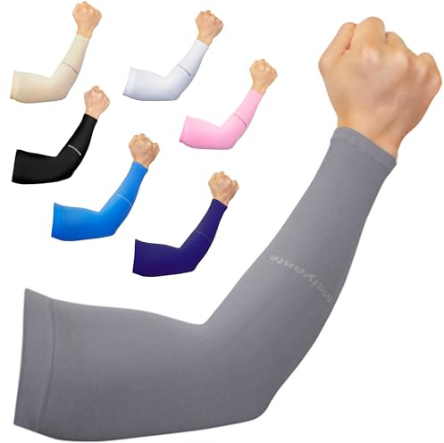 Arm Sleeves For Men Work Arm Sleeve For Men & Women UV Sun Protection Cooling Arm Sleeves for Women For Tattoo Cover Up Volleyball Cycling Golfing Gaming Fishing Baseball Gardening 1 Pair Gray Sleeve
