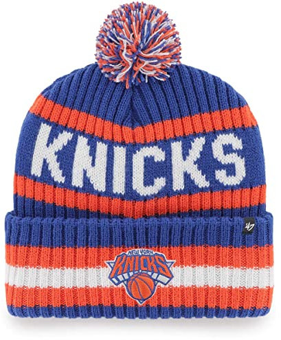 47 NBA-Mütze mit Bommel, Unisex, für Erwachsene, Primär-Logo, Bommelmütze (New Yorker Knicks), New York Knicks, Einheitsgr��e