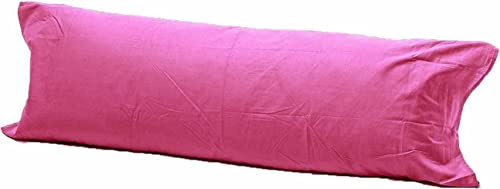 Sleep&Snuggle Long Bolster Pillowcase to Fit King 60”/ 152cm Body Pillow Neck Support Pregnancy Maternity Orthopaedic Support Comfort and Soft Case - Fuchsia