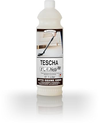 Lorito Tescha Teppichreiniger 1L Konzentrat | Teppichreinigungsmittel flüssig, Teppichshampoo zur Sprühextraktion, schmutzabweisende & farbauffrischende Wirkung