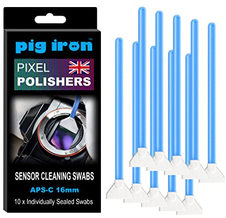 Pig Iron PIPP16 Pixel Polishers. Pro Sensor Cleaning Swab Kit for APS-C Mirrorless and DSLR Cameras. Pack of TEN 16mm Camera Sensor Swabs.