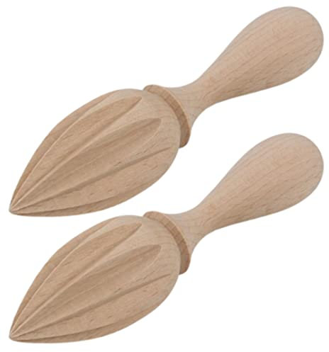 teemando® 2 exprimidores de limones de madera, puntiagudos, 15 cm, para cítricos
