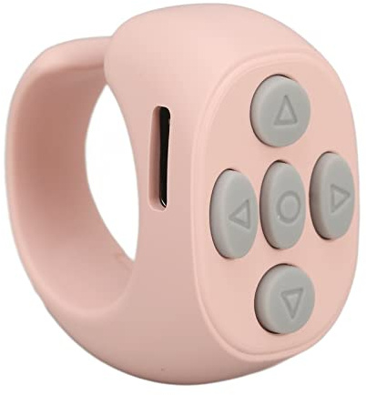 TIKTok Bluetooth-fjärrkontroll Trådlös Rullande Page Turner för IOSAndroid Mobiltelefon-APP, Ring Design Fingertop Scrolling Clicker, Kameraavtryckare Fjärr Selfie-knapp (Rosa)
