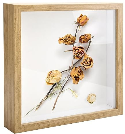 Colore Legno Grezzo Cornice 3D Profonda Cornice 20 x 20 cm Cornice Portafoto 3D Cornice Cornici Ideale per Matrimoni Medaglie Foto e Ricordi Colore Bianco Regali di Famiglia