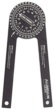Transportador De Sierra Ingletadora, Buscador De ángulos De Transportador De Aluminio De 7 Pulgadas Con Buscador De ángulos De Inglete Interior Y Exterior Con Láser De Precisión Para Carpinteros, Plom