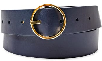 Cole Haan Damen Wendbarer Kleidergürtel in der Mitte Gürtel, Marineblau/Natur, S