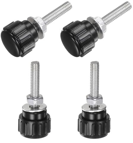 QUARKZMAN 4 Stück Rändelschraube mit Gewinde M4 x 20mm Rundkopfschraube Rundgriffschraube Rundgriffbolzen Klemmknöpfe 14mm Handknöpfe Daumenschrauben Spannschraube für Industrie Maschine