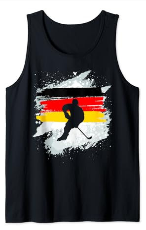 Eishockey Spieler mit coolen Deutschland Farben Tank Top