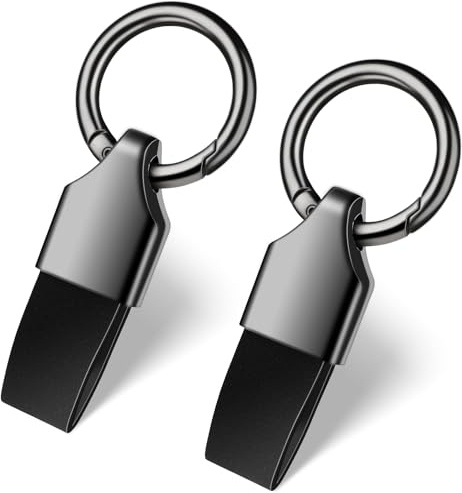 2 Stück Auto-Leder-Schlüsselanhänger mit Universal-Kurzbändern, Clips, Halters und Ringen für Männer und Frauen