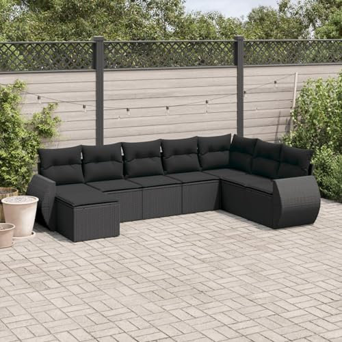 Festnight Garten Loungemöbel mit Stauraum Gartenlounge XXL Groß Lounge Set Rattan Sofa Outdoor Polyrattan Gartensofa Terrasse Terrassenmöbel Gartenmöbel Ecklounge Couch Sitzgarnitur
