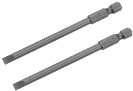 QUARKZMAN 2 pcs Fente Tournevis Embouts 5 mm 4 Longueur 1/4 Hex Tige Magnétique Plat Tête Entraînement Embout Support pour Alimentation Tournevis Perceuse Impact Tournevis
