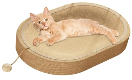 Milageto Sisal-Katzenkratzbett, Lounge-Bett, modernes, stabiles, vielseitiges Schlafnest für Kätzchen, Katzenkratzunterlage für drinnen und draußen