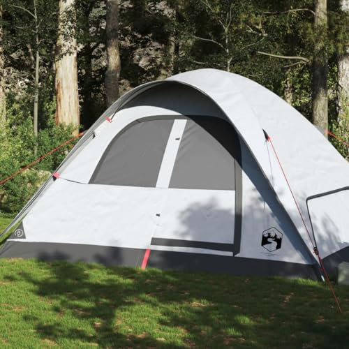 Tino Tech Kuppel-Familienzelt 6 Personen 334x273x190 cm Gruppenzelt Winddicht Campingzelt Große Wurfzelt Festivalzelt Wurfzelte für Familie Gartenzelte im Freien Polyester Weiß, verdunkelnd