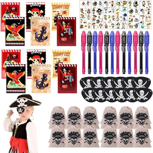 HuaMuDM 60 Stück Piraten Kindergeburtstag,Piraten Spielzeug Geschenke | Piraten Mitgebsel,Kindergeburtstag Piraten,Piratenparty Geburtstag Mitgebsel,Pirate Give Aways Gastgeschenk Kindergeburtstag