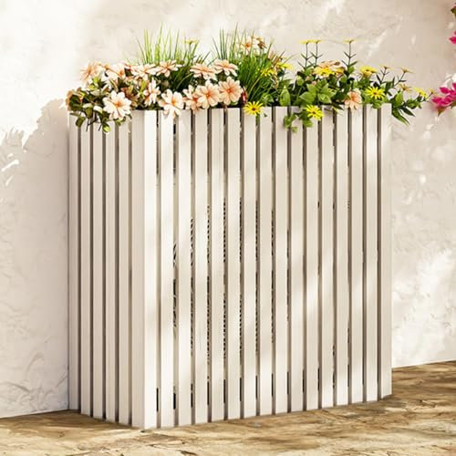 Telaio in legno per condizionatore d'aria a pompa di calore con copertura nascosta per supporto per fiori da giardino