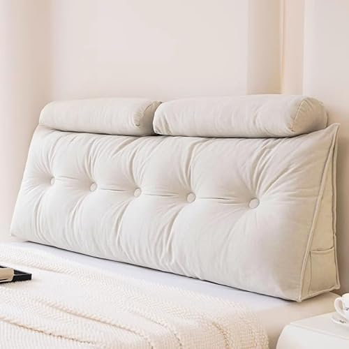 OLHAUYUAN Bett-Rückenkissen mit Nackenkissen, Keilkissen mit waschbarem Bezug, bequemes großes Lesekissen für Bett und Sofa, Wandkissen Rückenkissen zum Anlehnen im Bett