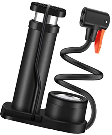 MOBUTOFU Multi-funktionale Manuelle Pumpe Mit Manometer Für Motorräder Und Fahrräder Tragbare Luftpumpe Bis Psi Für Reifen Bälle Und Aufblasbare Spielzeuge