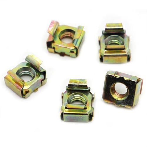 Schwimmende Mutter,Käfigmuttern Zink, Farbe: Zink 304 Edelstahl, quadratisch, elastisch, Rackmontage, Serverschrank, Regalclip, schwimmende Käfigmutter (Farbe: Farbe verzinkt, Größe: M8 5 Stück)