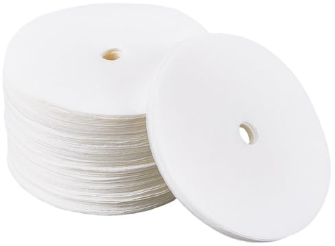 CREATCABIN 200 Filtre à Café Rond en Papier pour Percolateur Disque de Remplacement Filtre à Café en Papier Non Blanchi Filtre à Mailles Blanches pour Cafetières de Camping 2.5(1) cm