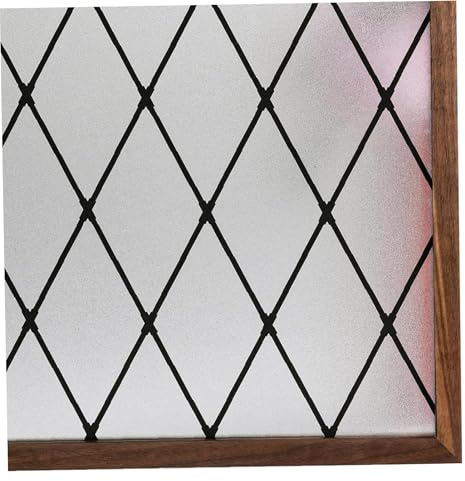 Película de privacidad para ventanas esmerilada negra con efecto enrejado estática tintada decorativa de vinilo extraíble con protección solar y anti-UV 60 x 300 cm