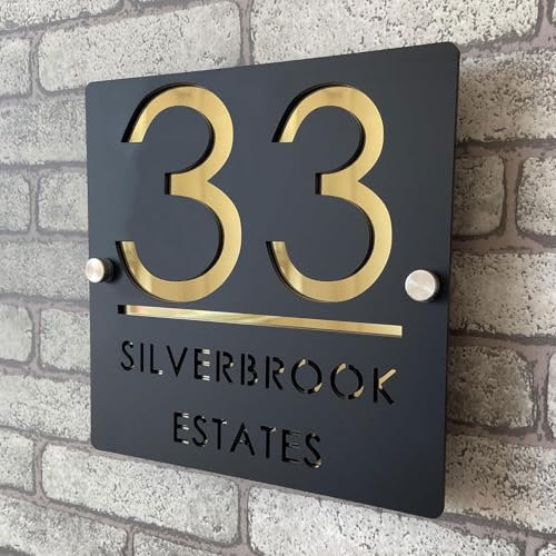 Targhetta Personalizzata 3D in Acrilico,Numeri Civici da Esterno,Moderna Targa 3D in Acrilico Tagliata,Ideale per Casa,Hotel, Appartamento