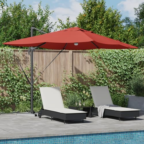 Générique Parasol déporté Terracotta Polyester Grand Pliable,Parasols & voiles d'ombrage,23.46KG-42003366