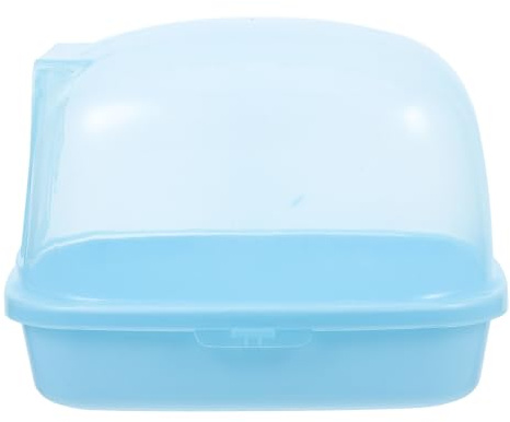 KOMBIUDA Recipiente para Baño De Arena para Hámster y Chinchillas Doble Función Sauna, Material Abs Resistente, Diseño Compacto Azul para Jaulas Pequeñas y Mascotas Pequeñas