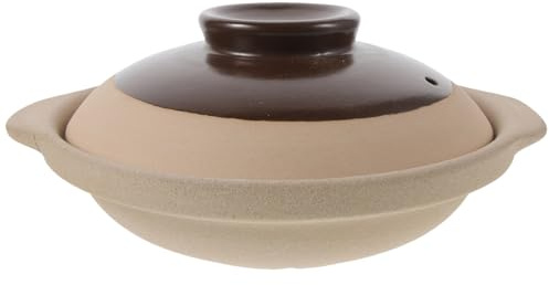 UTHCLO Cazuela De Cerámica 20 Cm Asas Dobles Olla Tradicional De Barro Para Cocina a Gas Utensilios De Cocina Para Ollas Calientes Ahorro Energético Uso Doméstico Para Guisos