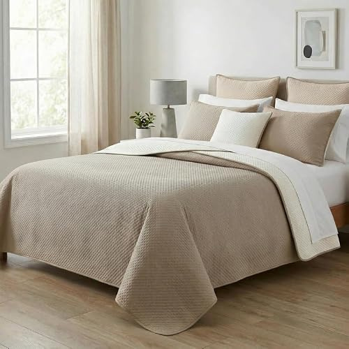 MAXIME MAISON - Halbjahres-Steppdecke für Einzelbett begleitet Sie vom Frühling bis zum Herbst, Sommer-Einzelbettdecke aus 100gr/m², aus weicher, leichter Mikrofaser (Creme)