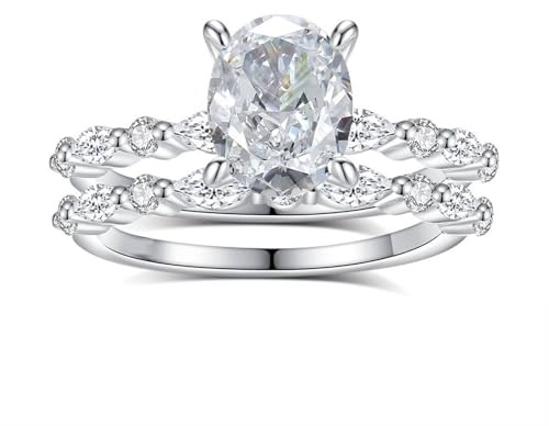Tolldek Gelbgold Au750 18 Karat Trauringe Echtschmuck, Zierlich Hochzeitsring mit Moissanit Ovalschliff, Partnerringe 950 Platin, Gr.47-65