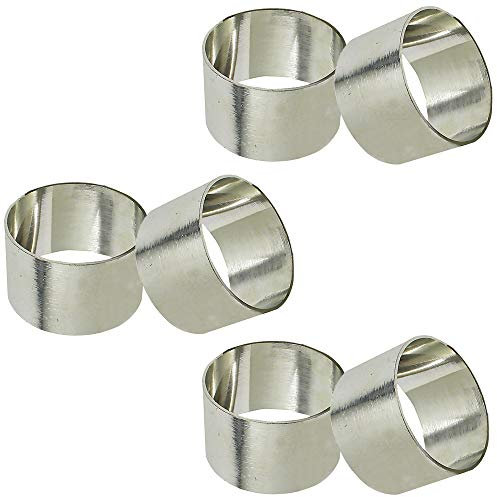 SKAVIJ Fatto a Mano Tovagliolo Anelli Impostare di 6 per Ogni Giorno, Cenare Tavolo Decorazione Argento