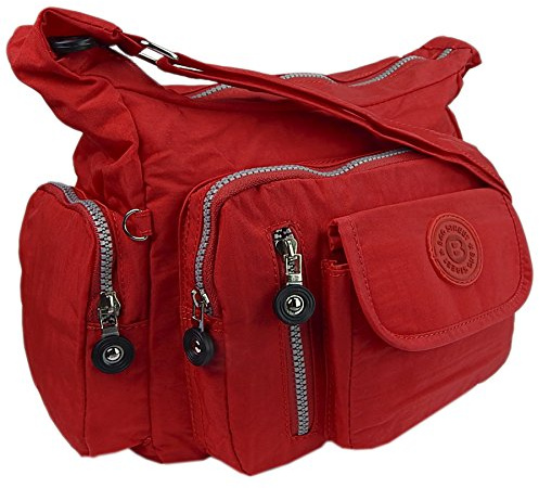 ekavale - Wasserabwesende hochwertige leichtgewichtige Damen-Handtasche Umhängetasche aus Crinkle Nylon