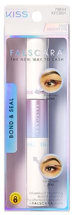 KISS Falscara DIY Eyelash Extension Bond & Seal Infused with Biotin & Vitamin E – Strong Gentle Comfortable Lash Adhesive for All Day Wear For Use With Falscara Lash Wisps, Remover, and Applicator